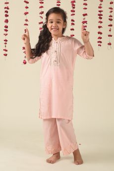 THE COTTON STAPLE-BLUSH GOTA SET-2-3 Years
