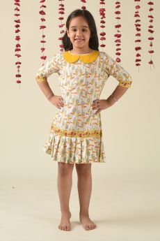 THE COTTON STAPLE-MACAW PLEATED DRESS