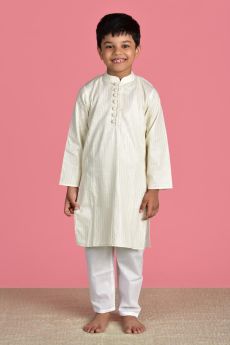 THE COTTON STAPLE-IVORY KURTA SET
