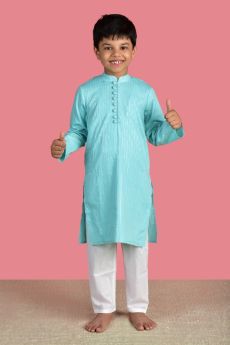 THE COTTON STAPLE-BLUE KURTA SET