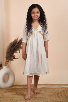 THE COTTON STAPLE-MEHER GOTA DRESS-2-3 Years