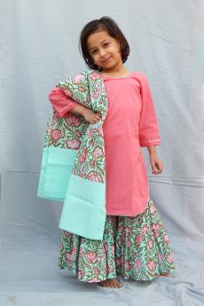 THE COTTON STAPLE-GIN SHARARA SET-2-3 Years