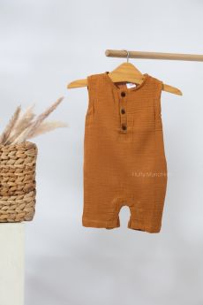 Fluffy Munchkin-Knee Length Romper-0-3 Months-Brown