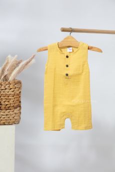 Fluffy Munchkin-Knee Length Romper-0-3 Months-Yellow