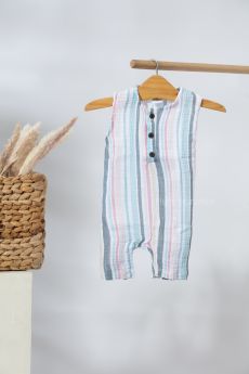 Fluffy Munchkin-Knee Length Romper-0-3 Months-White