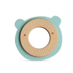 Little Rawr Wood + Silicone Disc Teether- BEAR