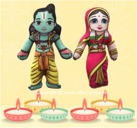Little Canvas-Lord Ram and Goddess Sita Plush Dolls