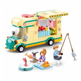 SLUBAN  Winter Travel In Snow - Caravanning (M38-B0960) (314 Pieces) Building Blocks Kit for Girls 