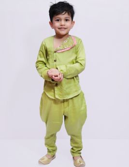Tutus by Tutu-Green Asymmetric Embroidery Shirt Pant