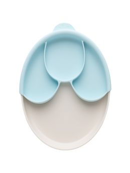 Miniware Healthy Meal Suction Plate with Dividers Set Vanilla/Aqua