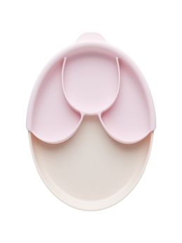 Miniware Healthy Meal Suction Plate with Dividers Set Vanilla/Cotton Candy