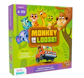 Bloomingo-MONKEY ON THE LOOSE 2-4 player board game for ages 4-99.