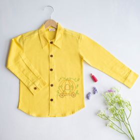 Nanhey-Pumpkin Carriage Embroidered Shirt - Yellow