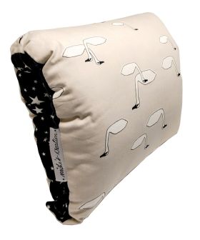 Bobtail-NAP: NURSING ARM PILLOW -BEIGE SWANS & BLACK - WHITE STARS