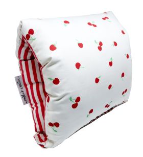 Bobtail-NAP: NURSING ARM PILLOW - CHERRIES & RED - WHITE STRIPES