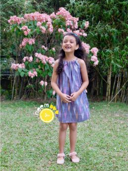 Neemboo Knotty Little Dress - Grey Ikat