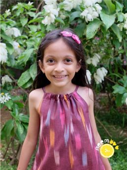 Neemboo Knotty Little Dress - Maroon Ikat