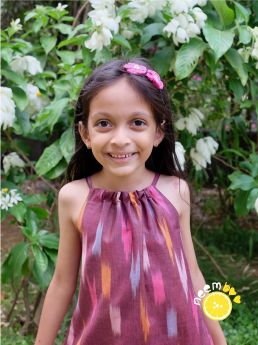 Neemboo Knotty Little Dress - Maroon Ikat-2-3 Years