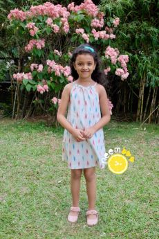 Neemboo Knotty Little Dress - White Ikat