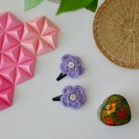 Neemboo Crochet Clips Pair - Lavendar