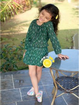 Neemboo Out n About - Green Ikat-3-4 Years