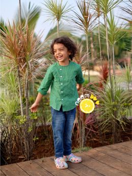 Neemboo Standing Lines Sleeping Lines - Dark Green-3-4 Years