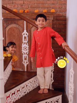 Neemboo Zesty Festy Kurta - Red
