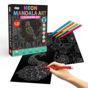 JoGenii-JoGenii Neon Mandala Art Colouring Kit - Unique Gift for kids and adults