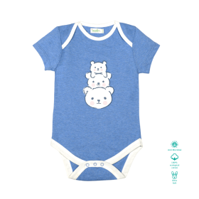 Greendeer-Organic Melange Blue Bodysuit : Bear Family