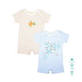 Greendeer-Organic Save the Sea Rompers : Set of 2