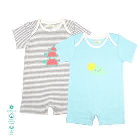 Greendeer-Organic Fruit Fun Rompers : Set of 2