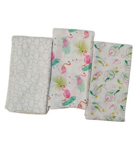 Lil amigos nest Printed Swaddles for New Born Baby, Soft Cotton Muslin, 100% Organic & Unisex Collection for 0-24 Months Baby Shower Gift Pack of 3 - 100cmx100cm