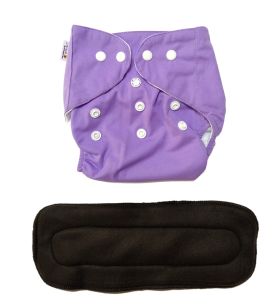 Bumtail by Lil Amigos Nest - Purple Colour Washable & Reusable Solid Pocket Cloth Diapers with Inserts