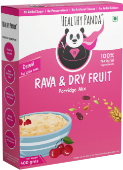HEALTHY PANDA-Rava Porridge - First Food for Babies 6+ Months- (400 g) - Rava & Dry fruit Powder for baby food. Sooji Rava Baby food / Semolina Porridge (Daliya / Suji Mix) / Baby cereal Toddler food