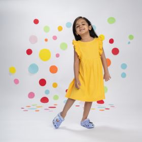 Totle-Girls Frock-FK-03-Yellow-12-18 Months
