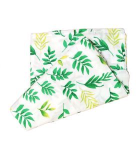 Lilamigosnest Multipurpose Leaf Printed Swaddle for New Born Baby, 100% Organic & Soft Cotton Muslin, Baby wrap, Unisex Collection for 0-24 Months Baby, Baby Shower Gift (100 x 100 cm)