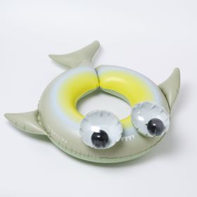 SUNNYLiFE green color inflatable Kiddy Pool Ring Shark Tribe Khaki