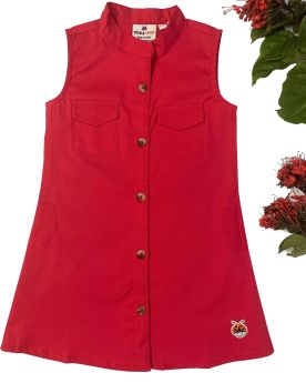 Tots and Tykes-SHIRT FROCK-1-2 Years-Red