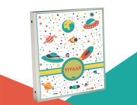 Purple Prints-Spcae Theme Binder