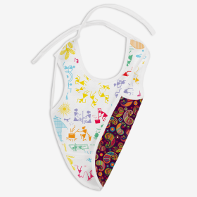 SuperBottoms-Waterproof, Apron Style Full Coverage Reversible Cloth Bibs-SBBIBWWANDUT