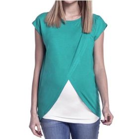 MoMoms-Cross Flap Knit Top