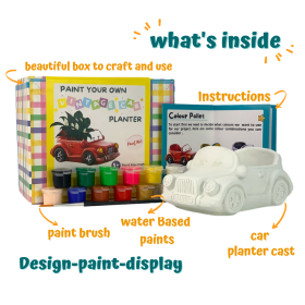 Craftopedia-Paint Your Own Planter - Vintage Car
