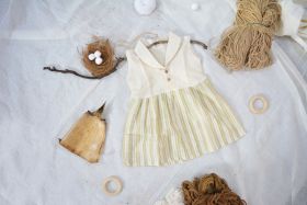 Sankalpa Art Village-bow frock-0-12 Months-White