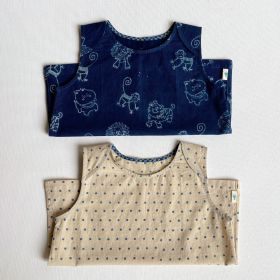 whitewater kids unisex organic zoo jhabla bag - zoo jhabla + indigo raidana jhabla with indigo raidana pants