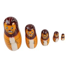 Channapatna Toys Wooden Russian Nesting Dolls Set/Stacking toy for Kids ( 2 Years+) - Set of 5 pcs - 6 Inch Multicolor - Develop Problem Solving & Curiosity, Pretend Play Toy for Toddlers-WNDL001