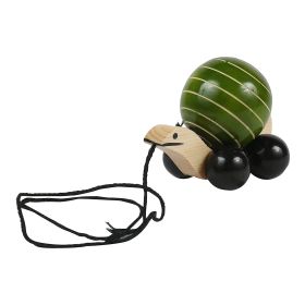 Channapatna Toys Walk-A-Long Pull Along Toy Wooden Snail for Toddlers, Kids(1 Year+) with Attached String- Encourage Walking, Develop Hand-Eye Coordination and Gross Motor Skills-WPSNL001