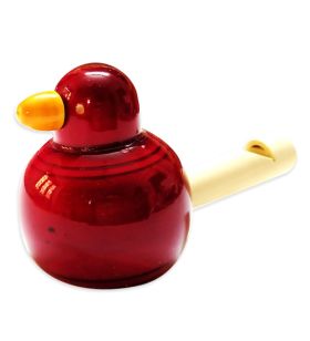 Lil Amigos Nest Channapatna Wooden Bird Whistle Toy ( 1 Years+) Multicolor - Improves Hand Eye Coordination & Sound Skilled Toy (Red Color)