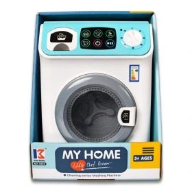 I Learn n Grow Present Mini Washing Machine Toy Kid Pretend Play Toy with Light & Realistic Sound for Kids Birthday Gift Role Play Toy Different Sound & Music Color 
