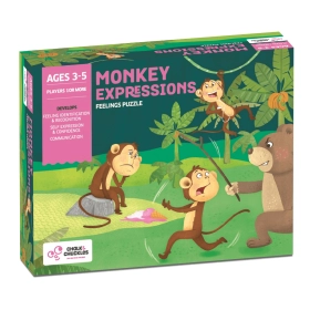 Chalk and Chuckles Monkey Expressions Preschool Feelings Magnetic Puzzle 