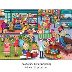 Chalk and Chuckles Goody Gum Cat 100 Piece Jigsaw Puzzle 